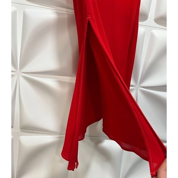 David Dart Sz S Red Long Crepe Tunic Dress & Maxi Skirt 2pc Set Gown RARE - Picture 8 of 10